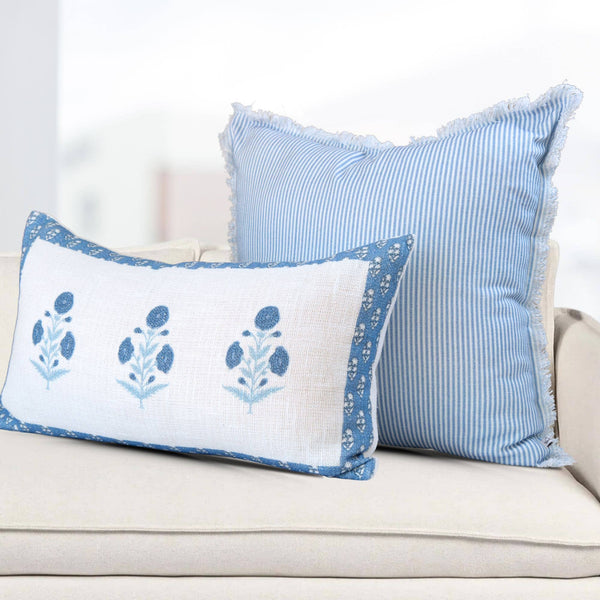 Magnolia Ticking Stripe Pillow Cover – Classic, Cotton-Blue Hand Home