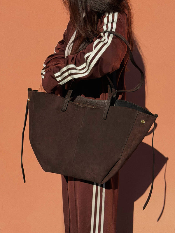 Handcrafted Italian Suede Leather Bag Made In Italy