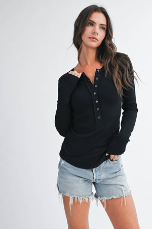 8630hk Henley Long Sleeve Top