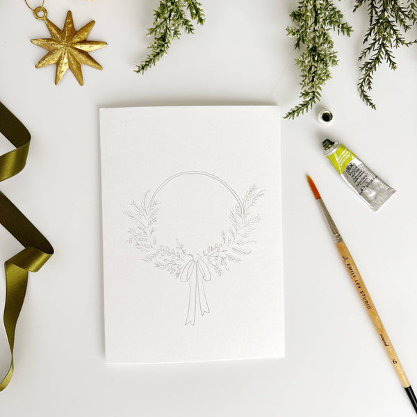 Wreaths paintable notecards-Blue Hand Home