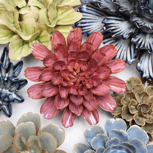 Blush Pink Star Dahlia Table Decoration Boho Design-Blue Hand Home