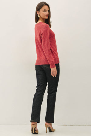 [NEW SHADE]RAGLAN SLEEVE SLUB PULLOVER SWEATER-Blue Hand Home