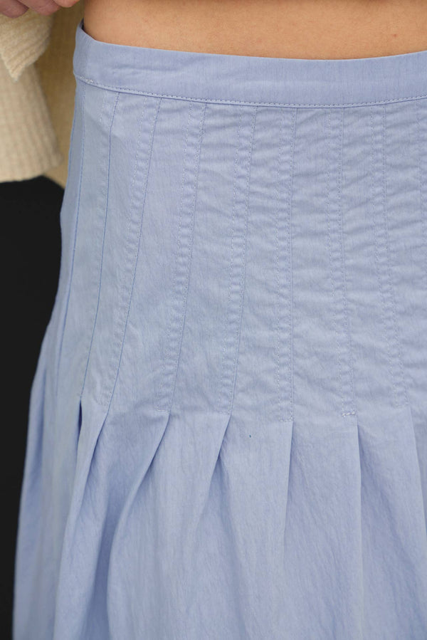 CRISP PLEATED MIDI SKIRT-Blue Hand Home