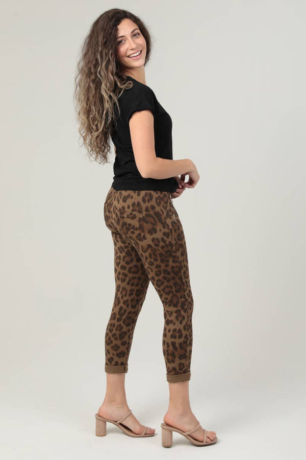 NP746-BW94 LEOPARD PRINT JOGGER PANTS-Blue Hand Home
