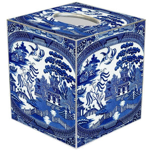TB1386 Blue Willow Tissue Box Cover-Blue Hand Home