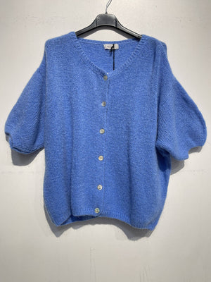 Kid mohair and wool vest 7529-Blue Hand Home