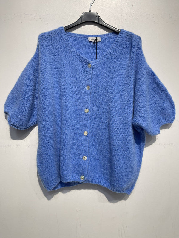 Kid mohair and wool vest 7529-Blue Hand Home