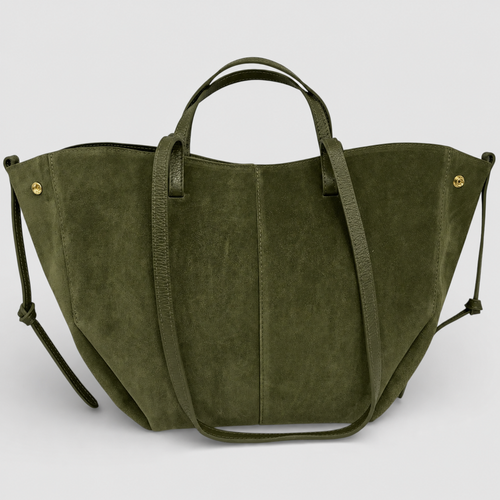 Handcrafted Italian Suede Leather Bag Made In Italy