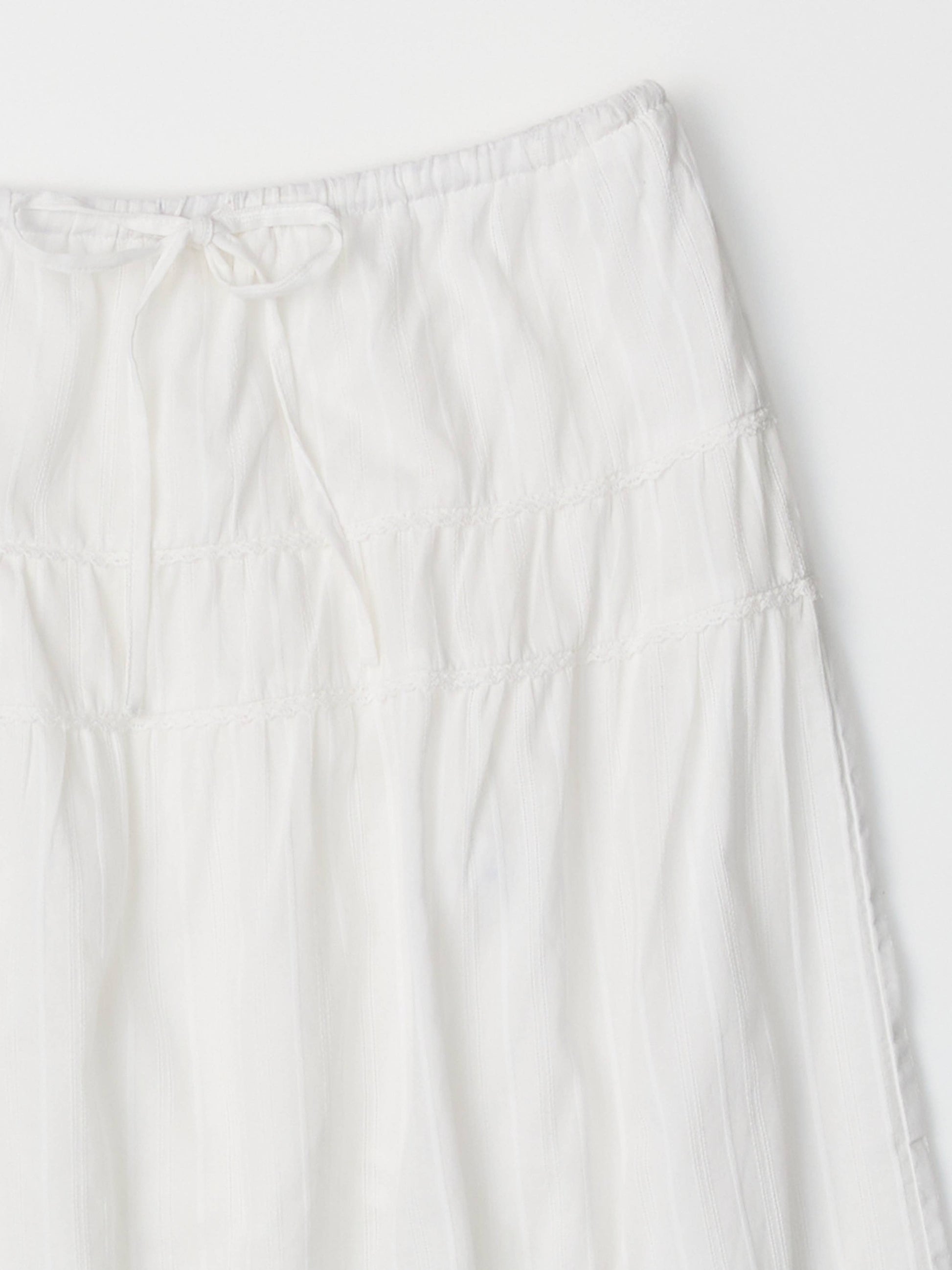 The Keaton Skirt | Lace Trimmed Midi Skirt-Blue Hand Home