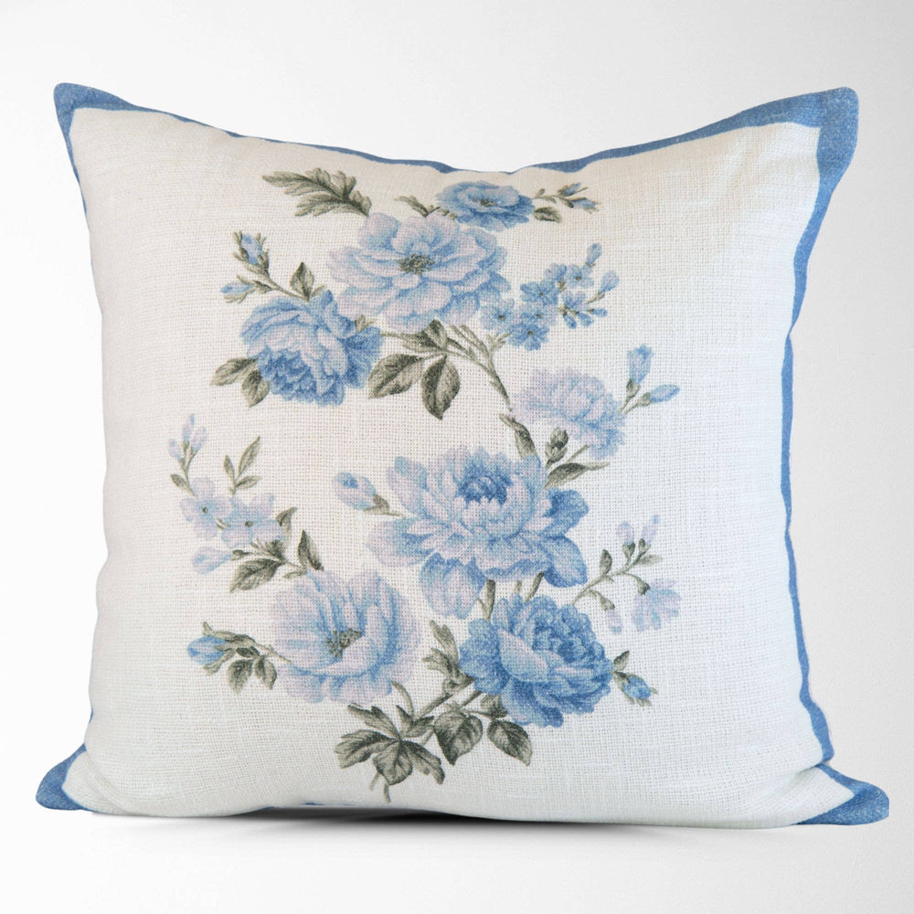 Scarlett Vintage Roses Pillow Cover - Blue, Floral-Blue Hand Home