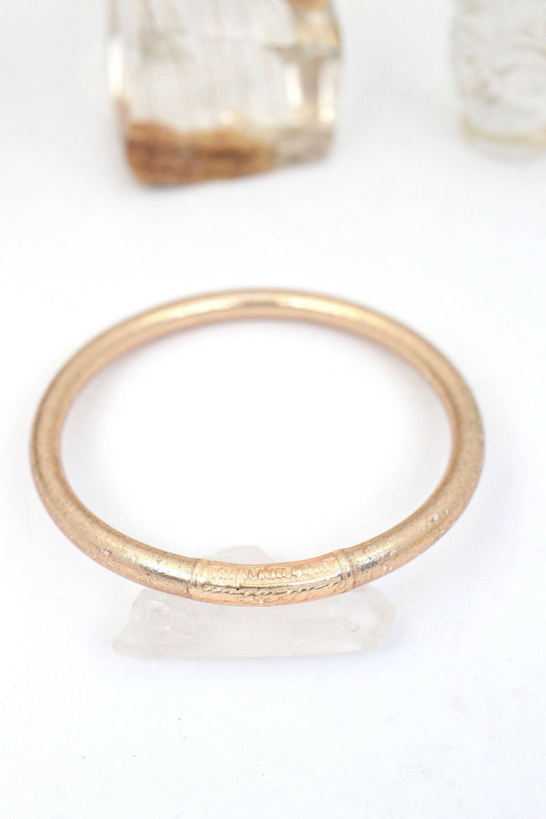 Single Thai Buddhist Temple Bracelet, Mantra Bangle, Metals-Blue Hand Home