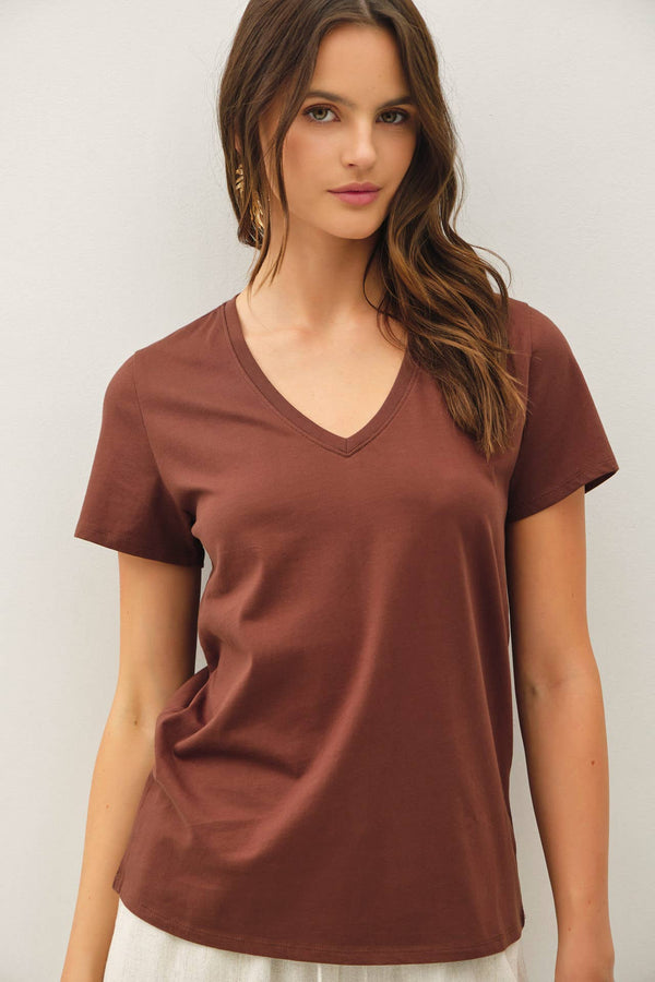 Cotton Jersey V-Neck T-Shirts