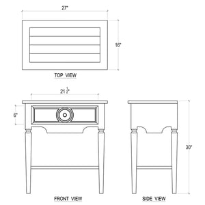 Orleans Side Table in Architectural White-Blue Hand Home