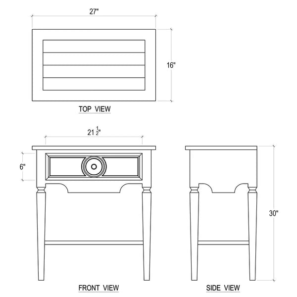 Orleans Side Table In Architectural White-Blue Hand Home