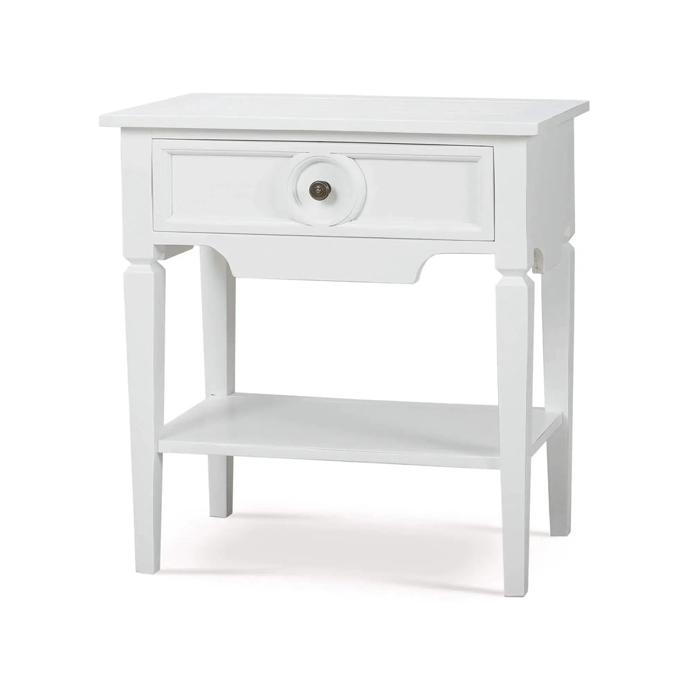 Orleans Side Table In Architectural White-Blue Hand Home