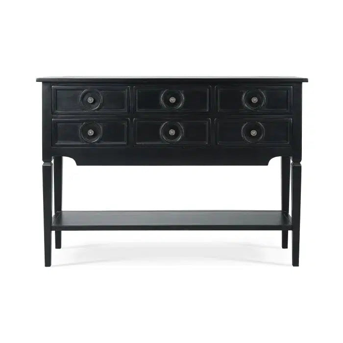 Orleans Console Table In Batavia Black-Blue Hand Home