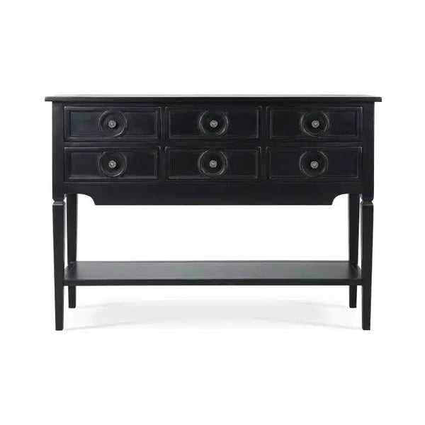 Orleans Console Table In Batavia Black-Blue Hand Home