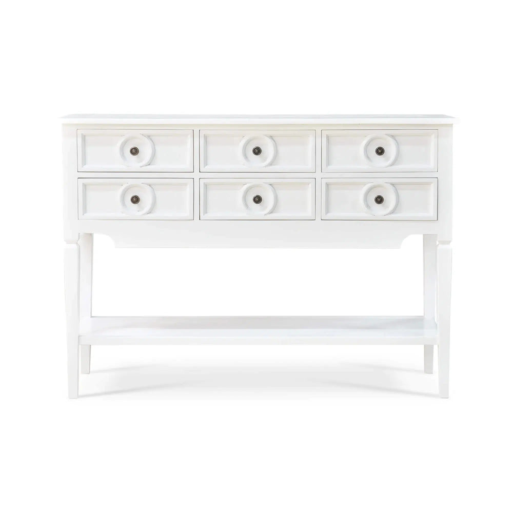 Orleans Console Table in Architectural White-Blue Hand Home