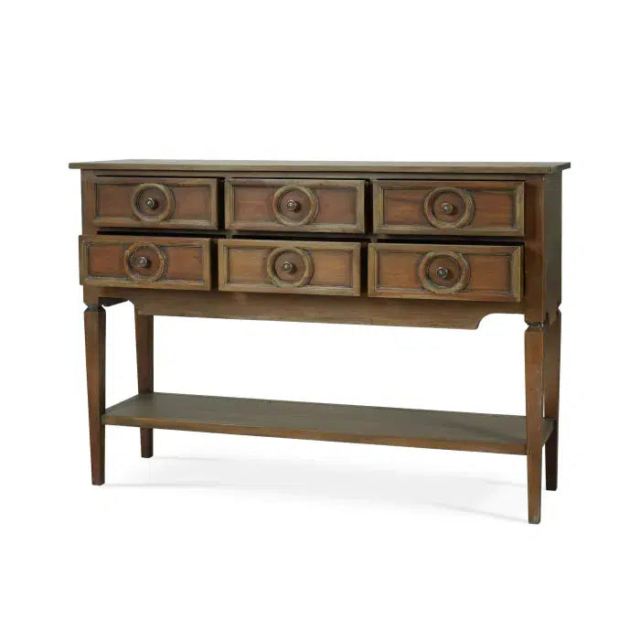 Orleans Console Table In Architectural White-Blue Hand Home