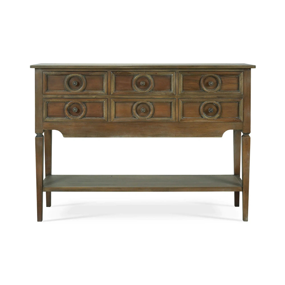 Orleans Console Table In Straw Wash-Blue Hand Home