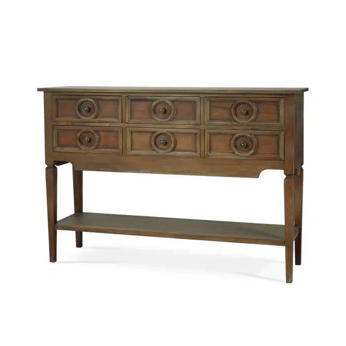 Orleans Console Table In Architectural White-Blue Hand Home