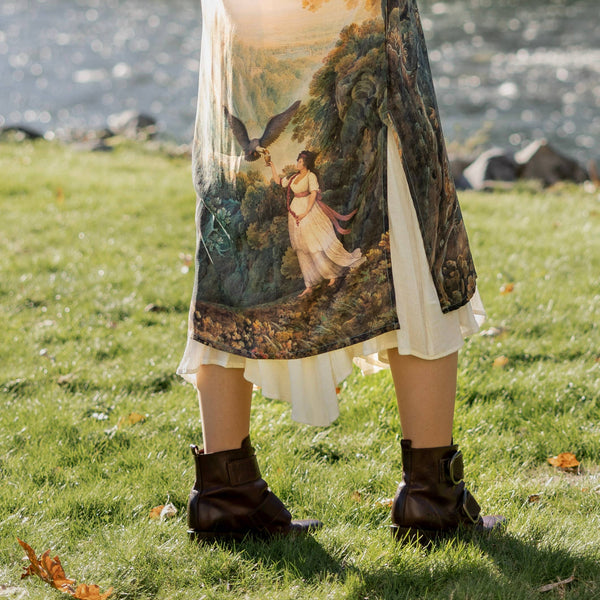 Awakening Opera Duster Kimono Robe w/Landscape and Eagle-Blue Hand Home