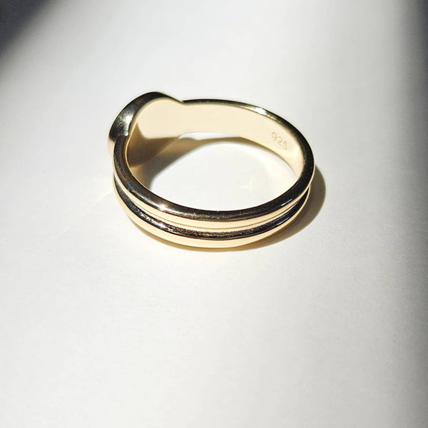 TIGER EYE OVAL SIGNET RING - R-F1387-Blue Hand Home