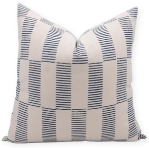 Indian Block Design Duck Canvas Pillow Cover - Zig-Zag-Blue Hand Home