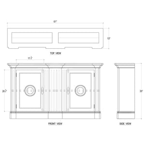 Lambeth Narrow Sideboard-Blue Hand Home