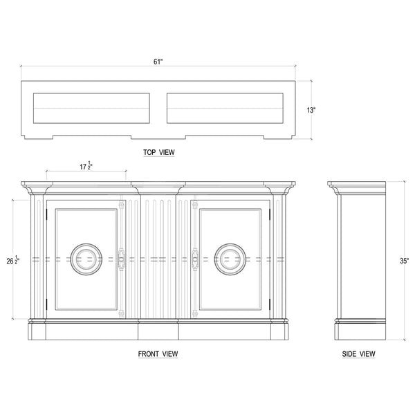 Lambeth Narrow Sideboard-Blue Hand Home