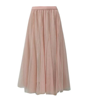 20 Colors Flowy Elastic Waist Tulle Pleated Skirt