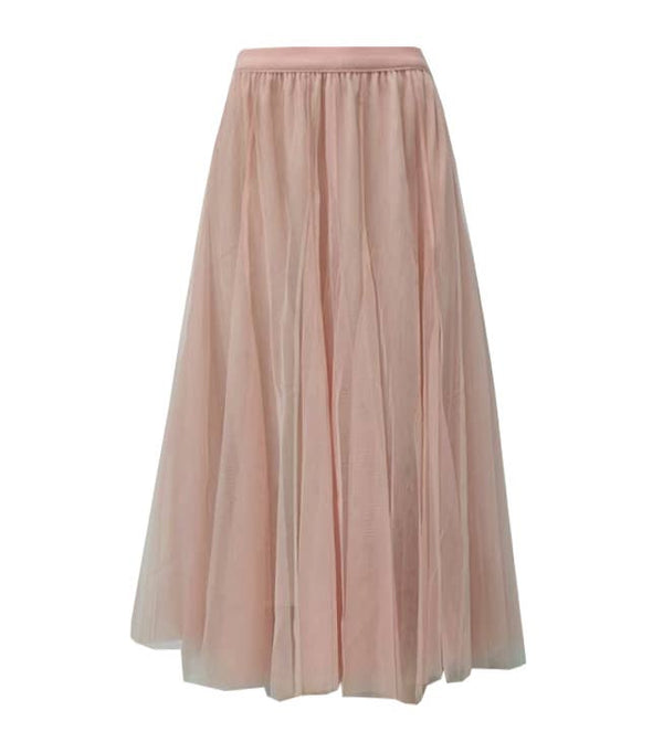 20 Colors Flowy Elastic Waist Tulle Pleated Skirt
