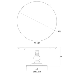 Goucho Round Dining Table 60'' In Straw Wash-Blue Hand Home