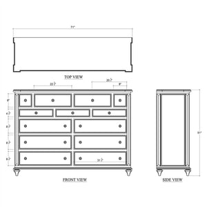 Soho Large Dresser In Straw Wash-Blue Hand Home