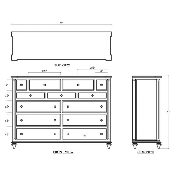 Soho Large Dresser In Straw Wash-Blue Hand Home