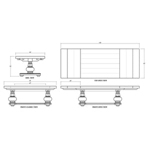 Lambeth Extension Breadboard Dining Table 79'' extends to 118''-Blue Hand Home