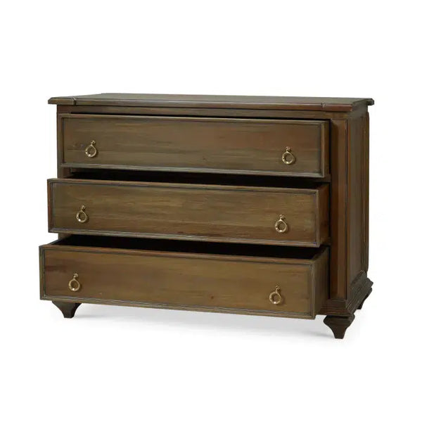 Soho 3 Drawer Dresser In Straw Wash-Blue Hand Home