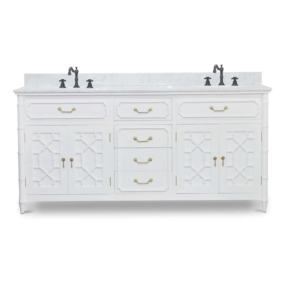 Grosvenor Double Vanity w/ Sink & Marble Top-Blue Hand Home