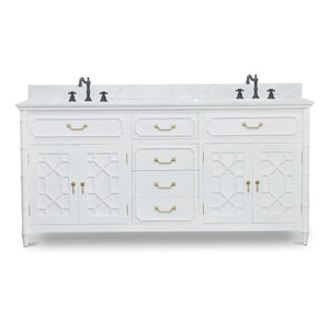 Grosvenor Double Vanity w/ Sink & Marble Top-Blue Hand Home