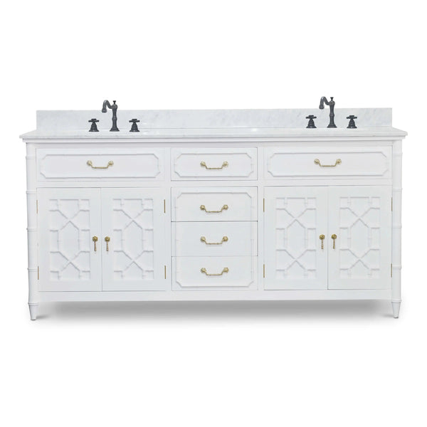 Grosvenor Double Vanity w/ Sink & Marble Top-Blue Hand Home