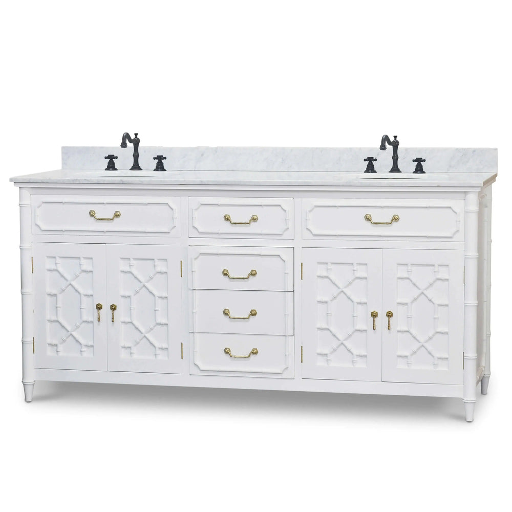 Grosvenor Double Vanity w/ Sink & Marble Top-Blue Hand Home