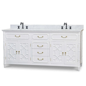 Grosvenor Double Vanity w/ Sink & Marble Top-Blue Hand Home