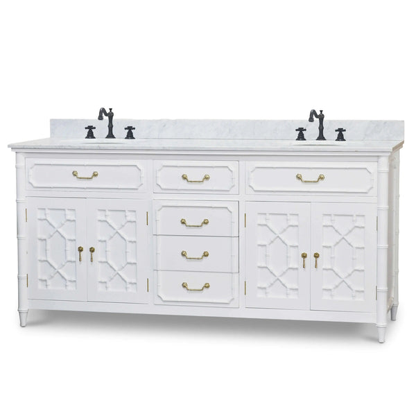 Grosvenor Double Vanity w/ Sink & Marble Top-Blue Hand Home