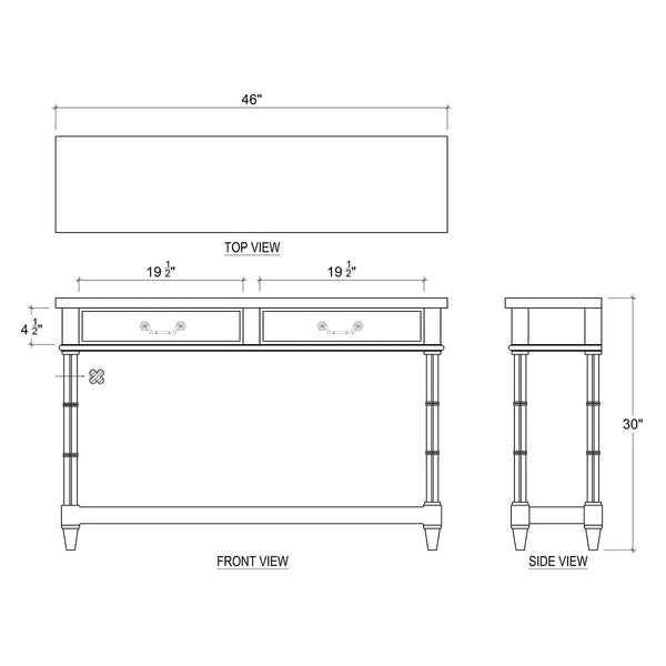Farringdon Small Console In Architectural White-Blue Hand Home