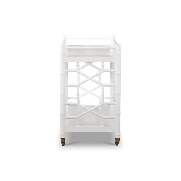 Grosvenor Drinks Trolley In True White-Blue Hand Home