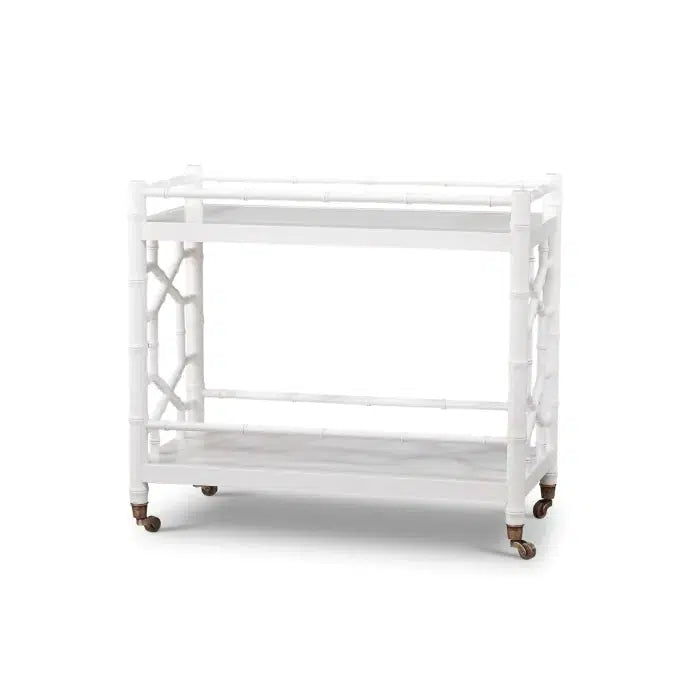 Grosvenor Drinks Trolley In True White-Blue Hand Home