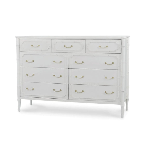 Chelsea Large 9 Drawer Dresser in Architectural White-Blue Hand Home