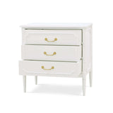 Chelsea 3 Drawer Bedside In Architectural White-Blue Hand Home