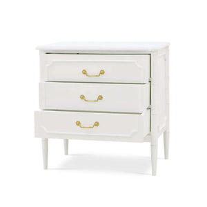 Chelsea 3 Drawer Bedside Table in Architectural White-Blue Hand Home