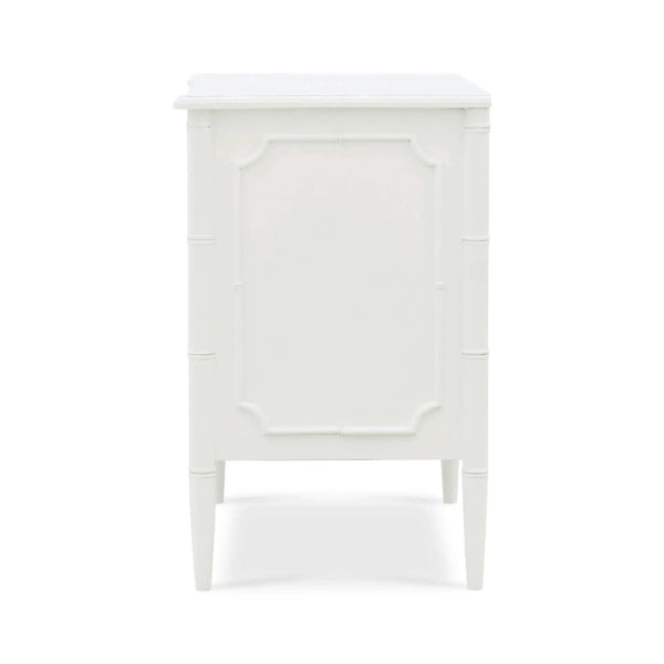 Chelsea 3 Drawer Bedside Table in Architectural White-Blue Hand Home